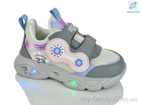 Кросівки штучна шкіра-текстиль сірий діти дівчинка, Дитячі кросівки оптом