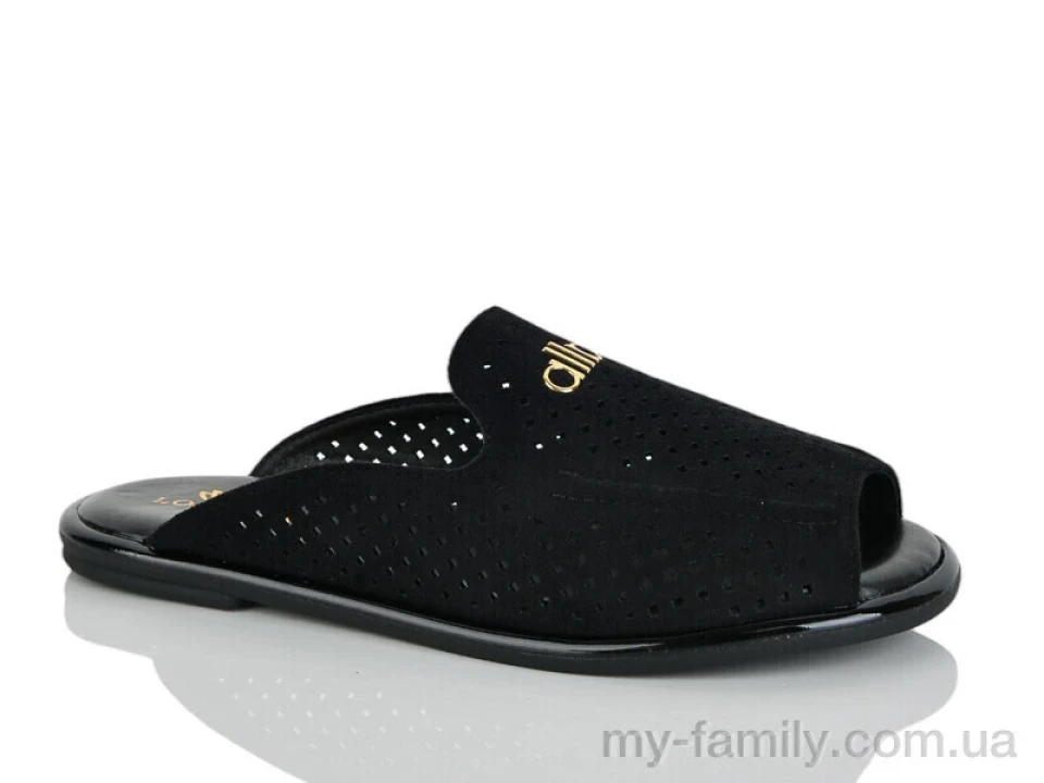 Шльопанці штучна замша чорний жінки -, Жіночі шльопанці оптом