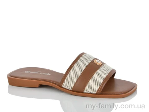 Шльопанці штучна шкіра-текстиль коричневий жінки -, Жіночі шльопанці оптом