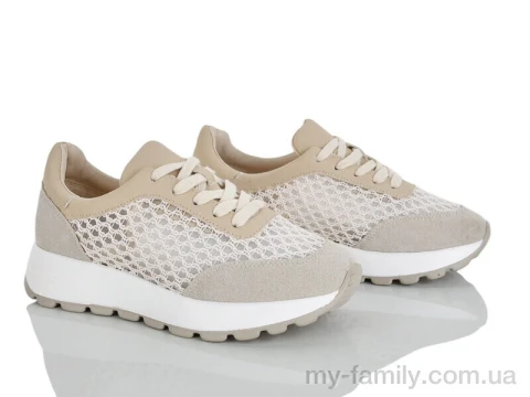 Кросівки штучна замша-текстиль бежевий жінки -, Жіночі кросівки оптом