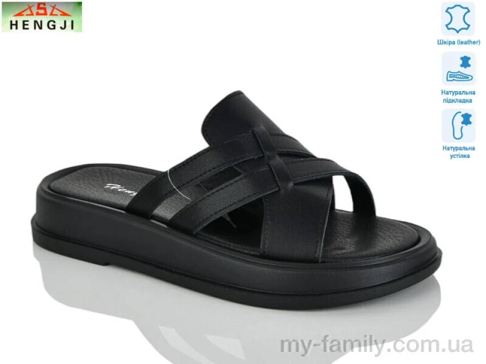 Шльопанці натуральна шкіра чорний жінки -, Жіночі шльопанці оптом
