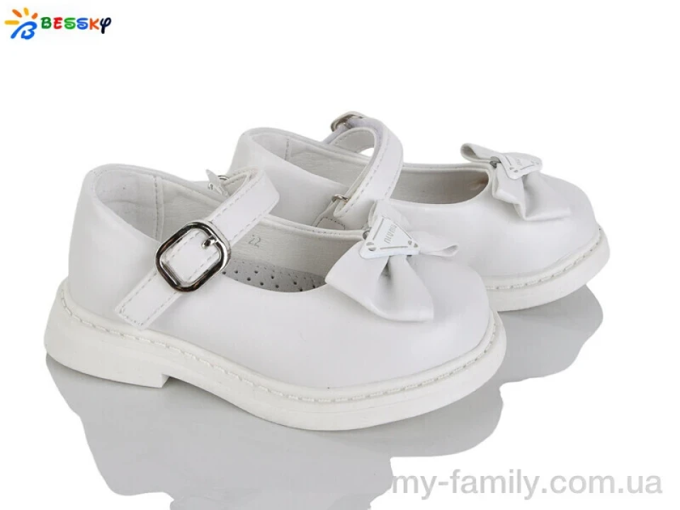 Туфлі штучна шкіра білий діти дівчинка, Дитячі туфлі оптом