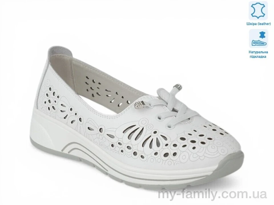 Туфлі натуральна шкіра білий жінки -, Туфлі жіночі оптом