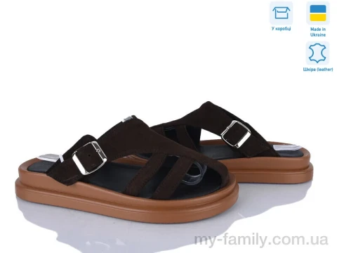 Шльопанці натуральна замша коричневий жінки -, Жіночі шльопанці оптом