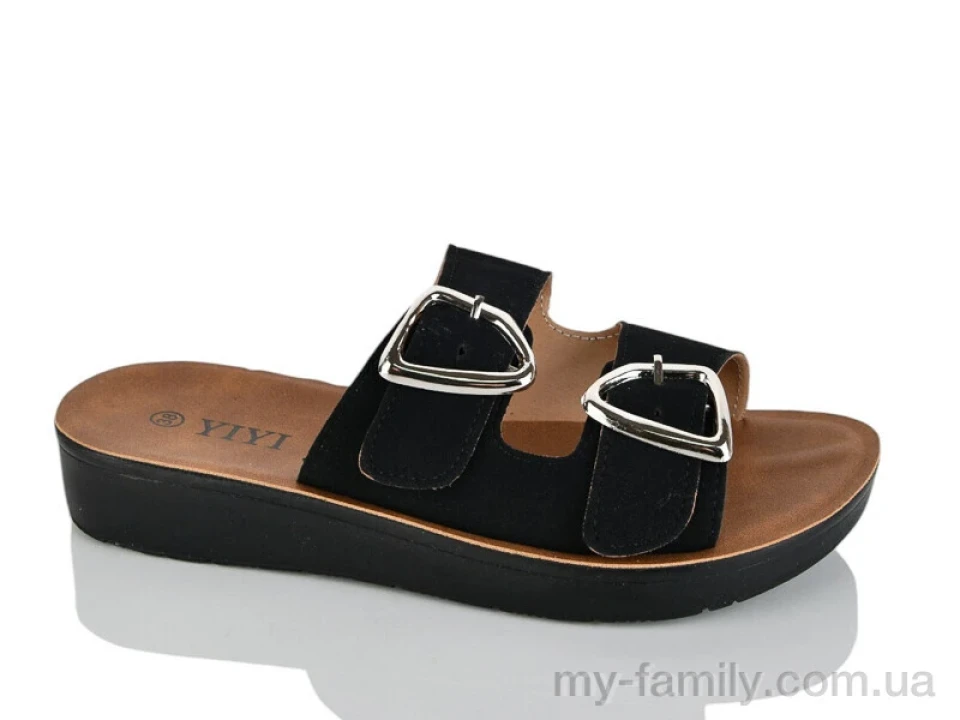 Шльопанці штучна замша чорний жінки -, Жіночі шльопанці оптом