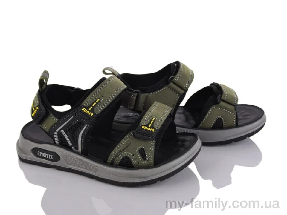 Босоніжки штучний нубук-текстиль хакі діти хлопчик, Взуття оптом діти