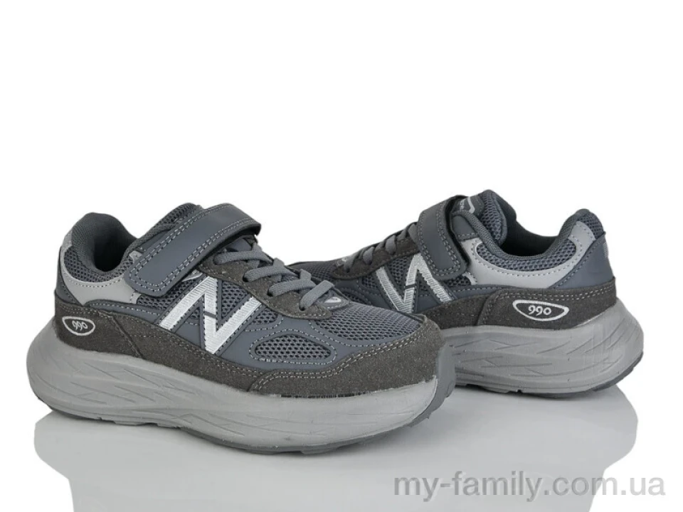 Кросівки штучна замша-текстиль сірий діти унісекс, Дитячі кросівки оптом