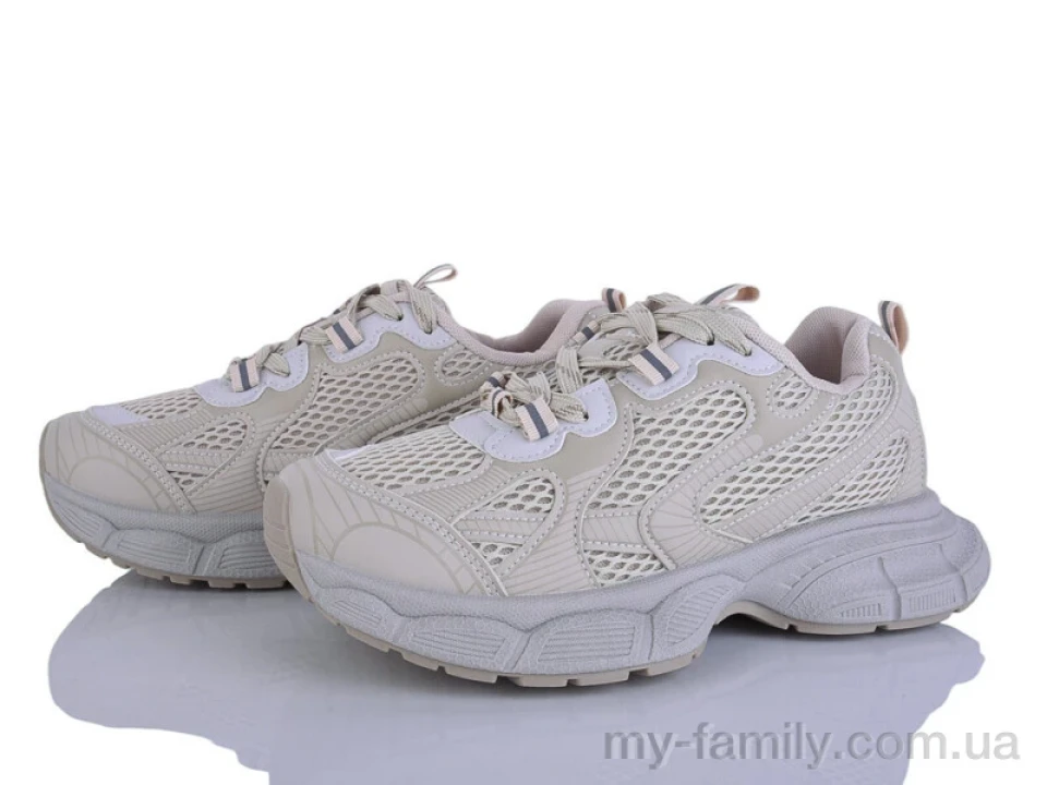 Кросівки штучна шкіра-текстиль бежевий жінки -, Жіночі кросівки оптом