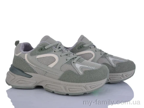 Кросівки штучна замша-текстиль зелений жінки -, Жіночі кросівки оптом