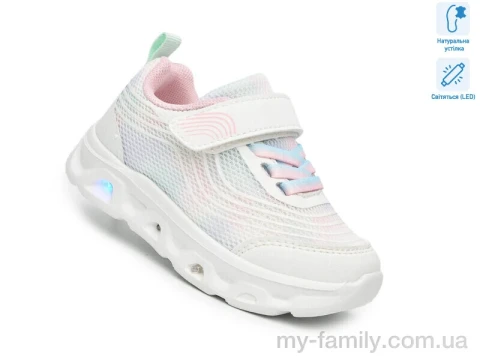 Кроссовки искусственная кожа-текстиль белый дети девочка, Кроссовки оптом