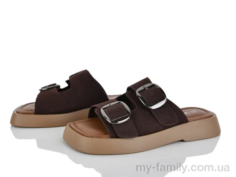 Шльопанці штучна замша коричневий жінки -, Жіночі шльопанці оптом