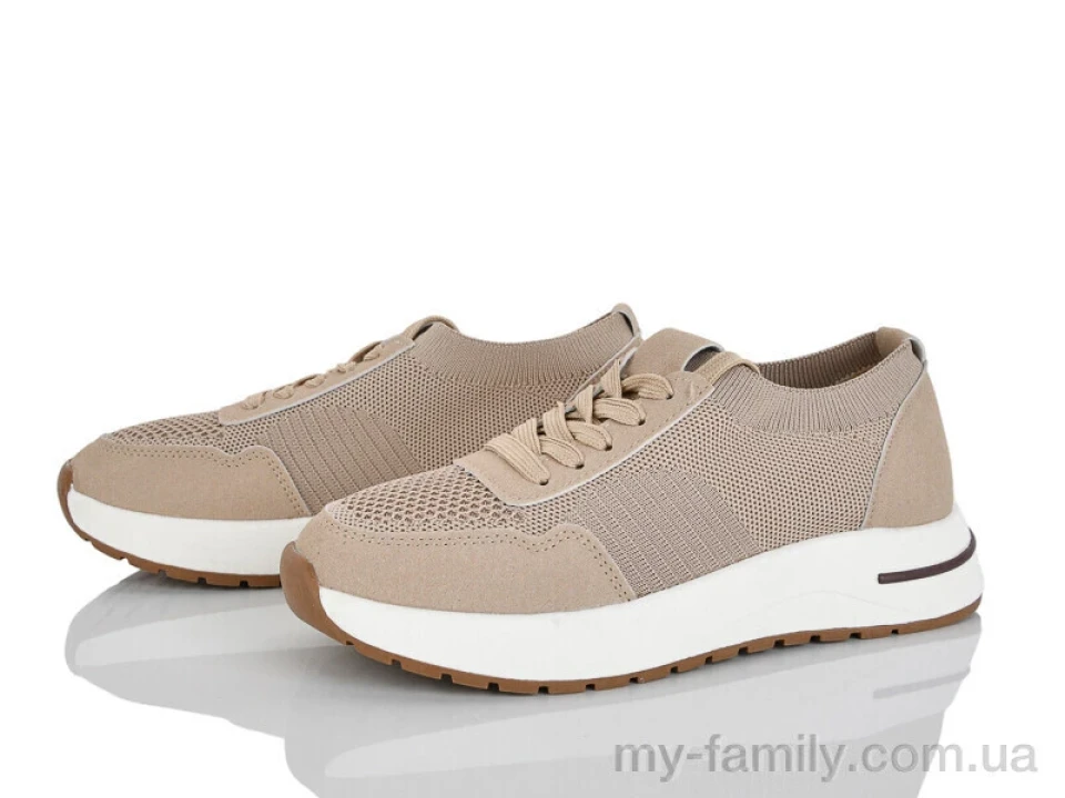 Кросівки штучна замша-текстиль бежевий жінки -, Жіночі кросівки оптом