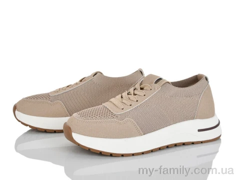 Кросівки штучна замша-текстиль бежевий жінки -, Жіночі кросівки оптом