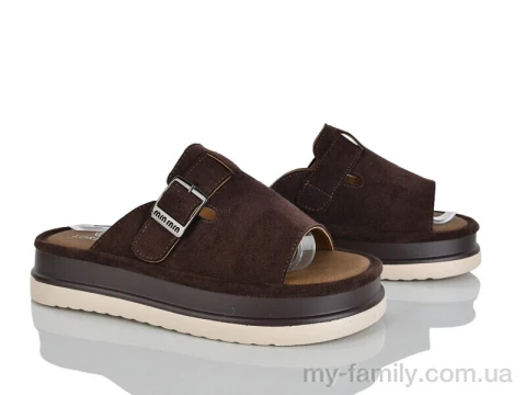 Шльопанці штучна замша коричневий жінки -, Жіночі шльопанці оптом