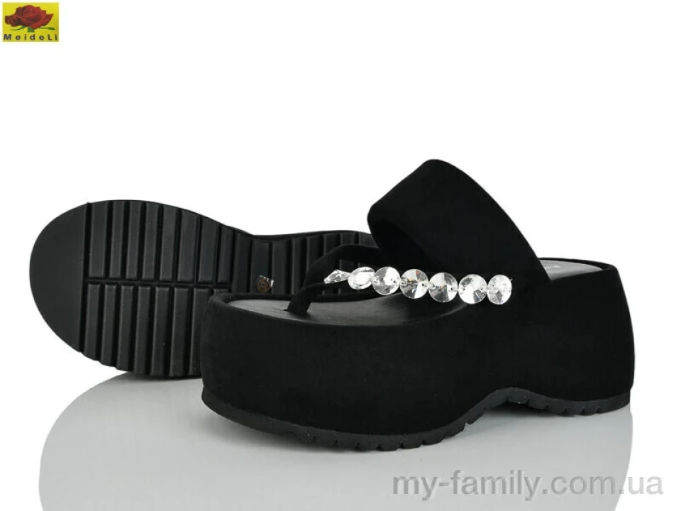 Шльопанці штучна замша чорний жінки -, Жіночі шльопанці оптом