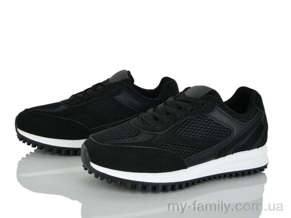 Кросівки штучна замша-текстиль чорний жінки -, Жіночі кросівки оптом