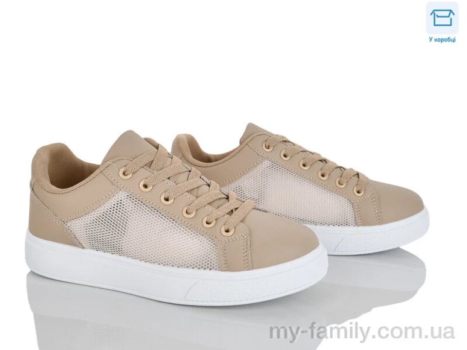 Кросівки штучна шкіра-текстиль коричневий жінки -, Жіночі кросівки оптом