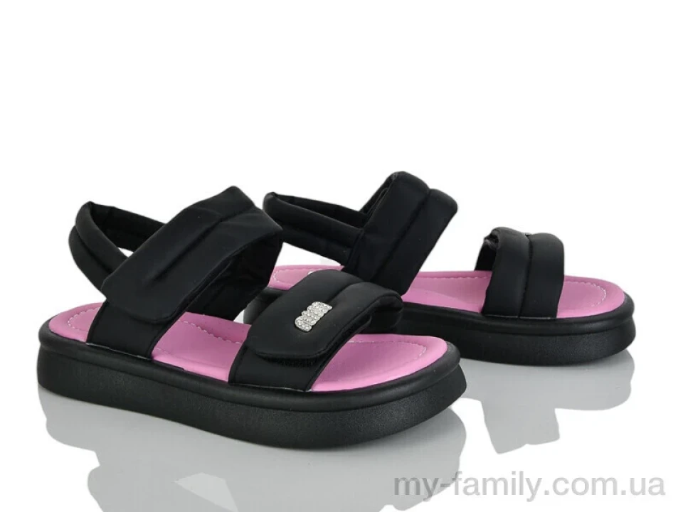 Босоніжки штучна шкіра чорний діти дівчинка, Взуття оптом діти