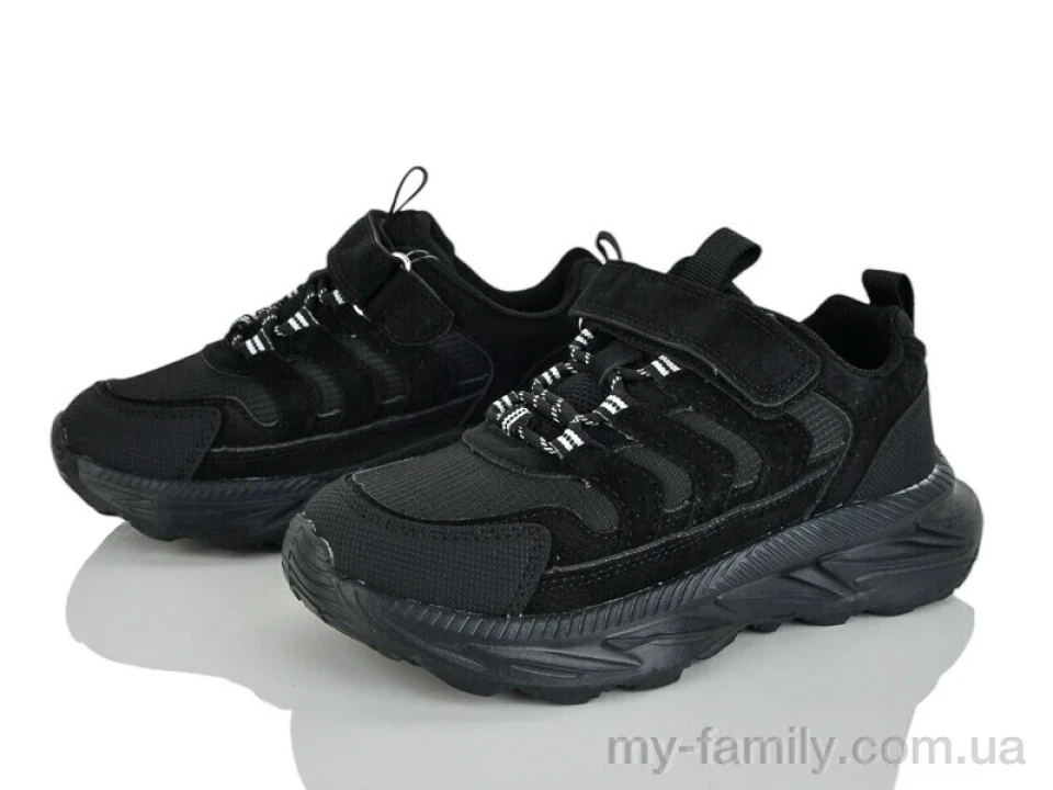 Кросівки штучна шкіра-текстиль чорний діти унісекс, Дитячі кросівки оптом