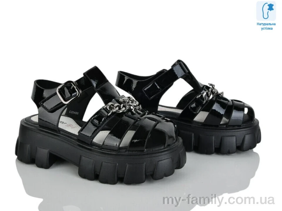 Босоніжки штучний лак чорний діти дівчинка, Взуття оптом діти