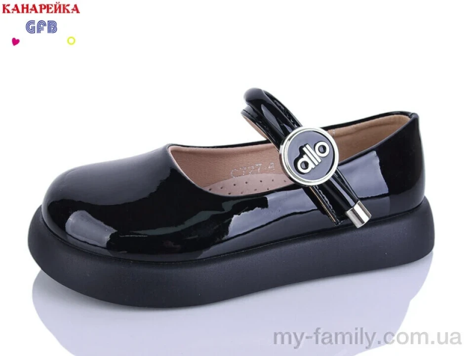 Туфлі штучний лак чорний діти дівчинка, Дитячі туфлі оптом