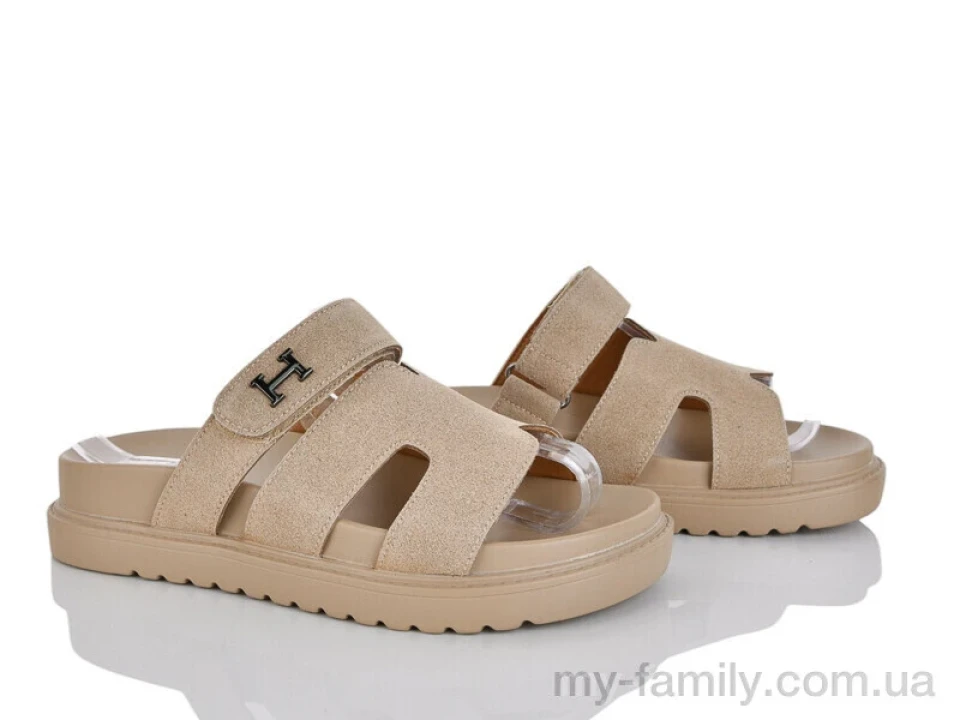 Шльопанці штучна замша бежевий жінки -, Жіночі шльопанці оптом