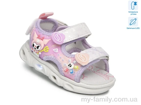 Босоножки искусственная кожа-текстиль фиолетовый дети девочка, Взуття оптом дети