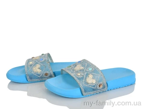 Шльопанці штучний матеріал блакитний діти дівчинка, Дитячі шльопанці оптом