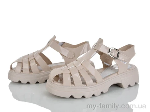 Босоніжки штучний лак бежевий діти дівчинка, Взуття оптом діти