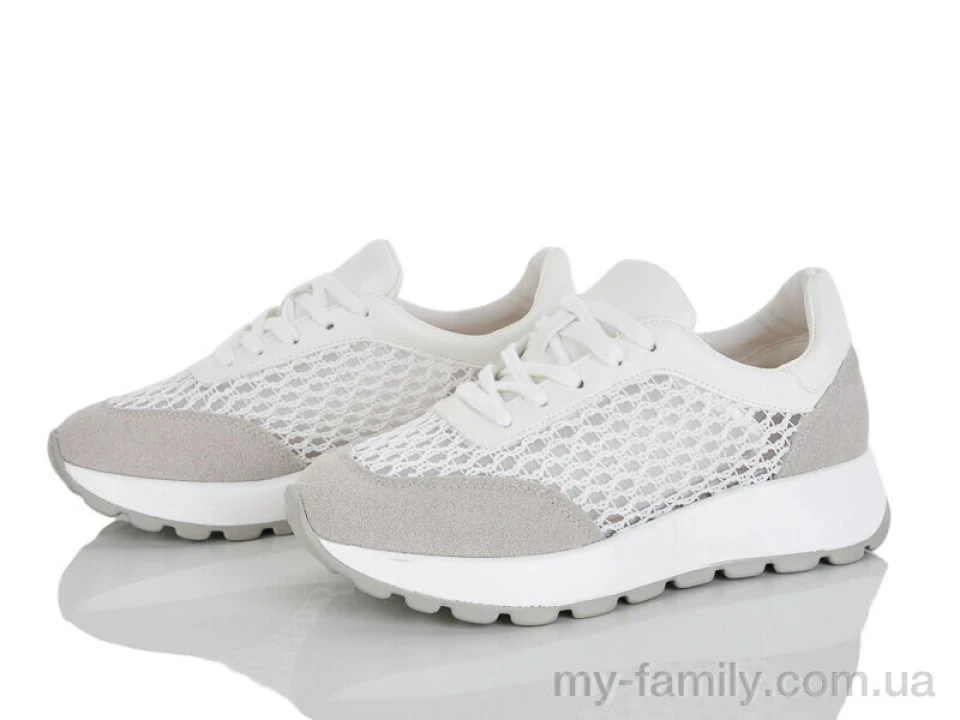 Кросівки штучна замша-текстиль білий жінки -, Жіночі кросівки оптом