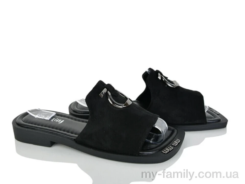 Шльопанці штучна замша чорний жінки -, Жіночі шльопанці оптом