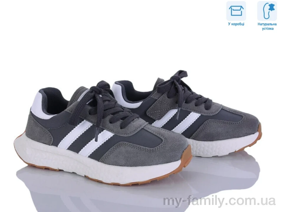 Кросівки штучна замша-текстиль сірий діти унісекс, Дитячі кросівки оптом