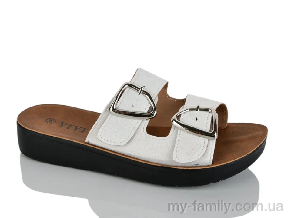 Шльопанці штучна замша білий жінки -, Жіночі шльопанці оптом