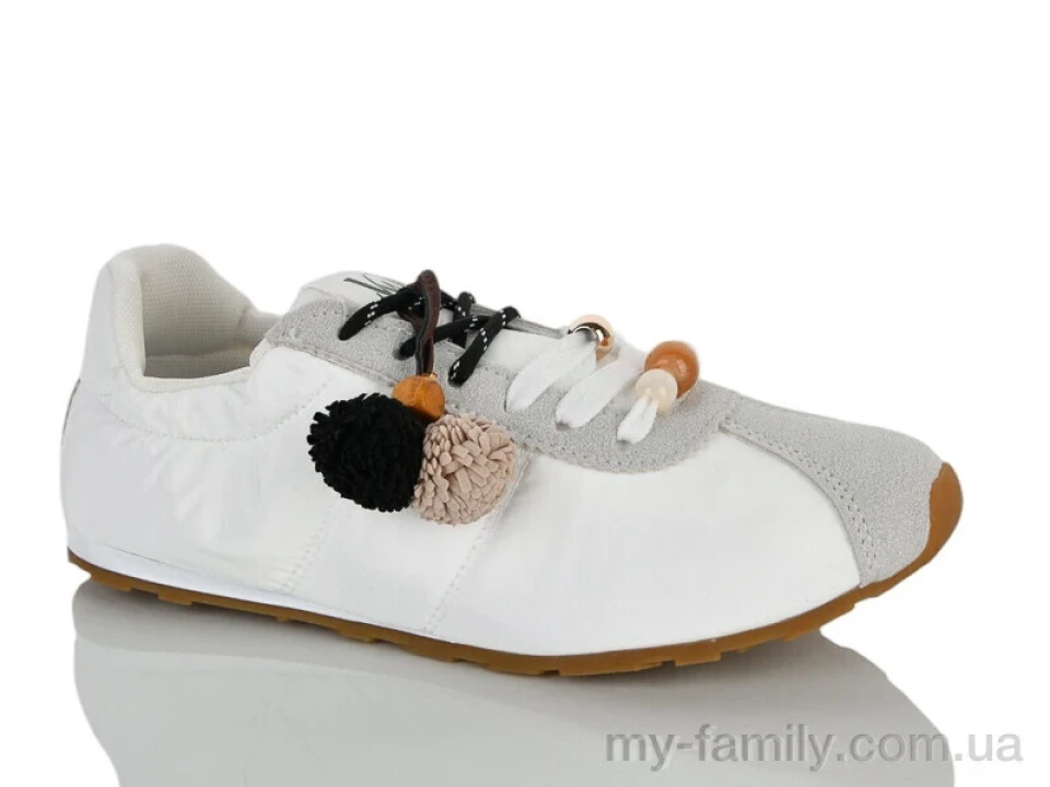 Кросівки штучна замша-плащівка білий жінки -, Жіночі кросівки оптом