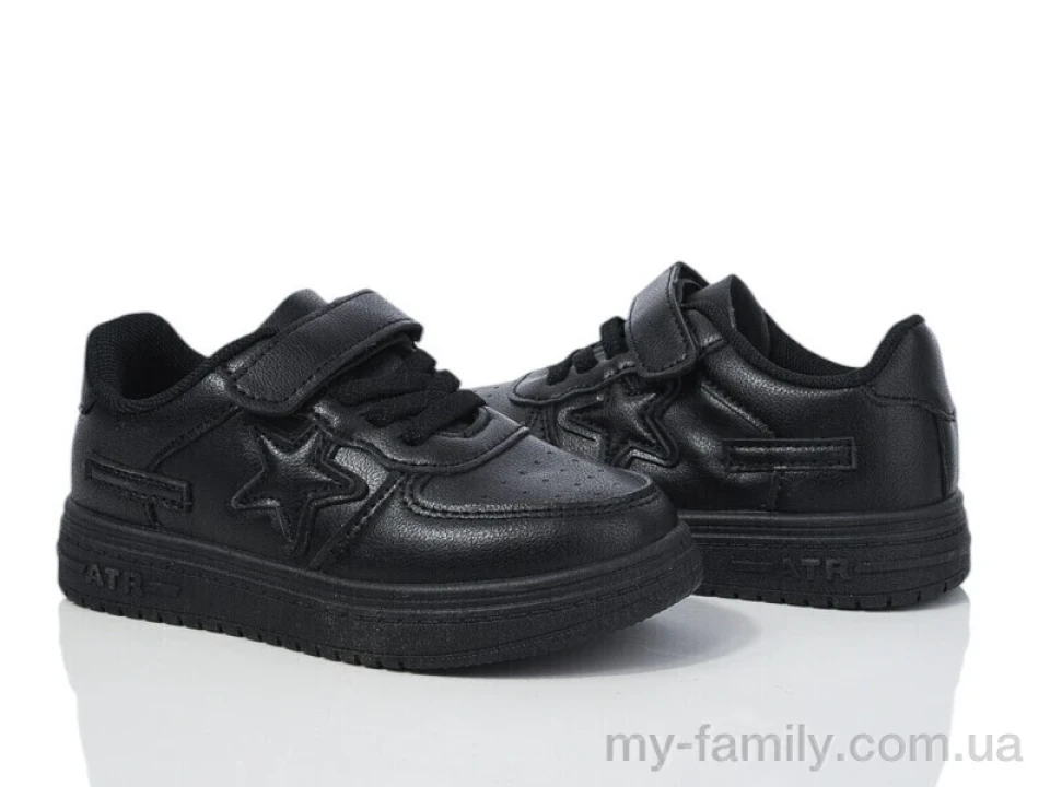 Кросівки штучна шкіра чорний діти унісекс, Дитячі кросівки оптом