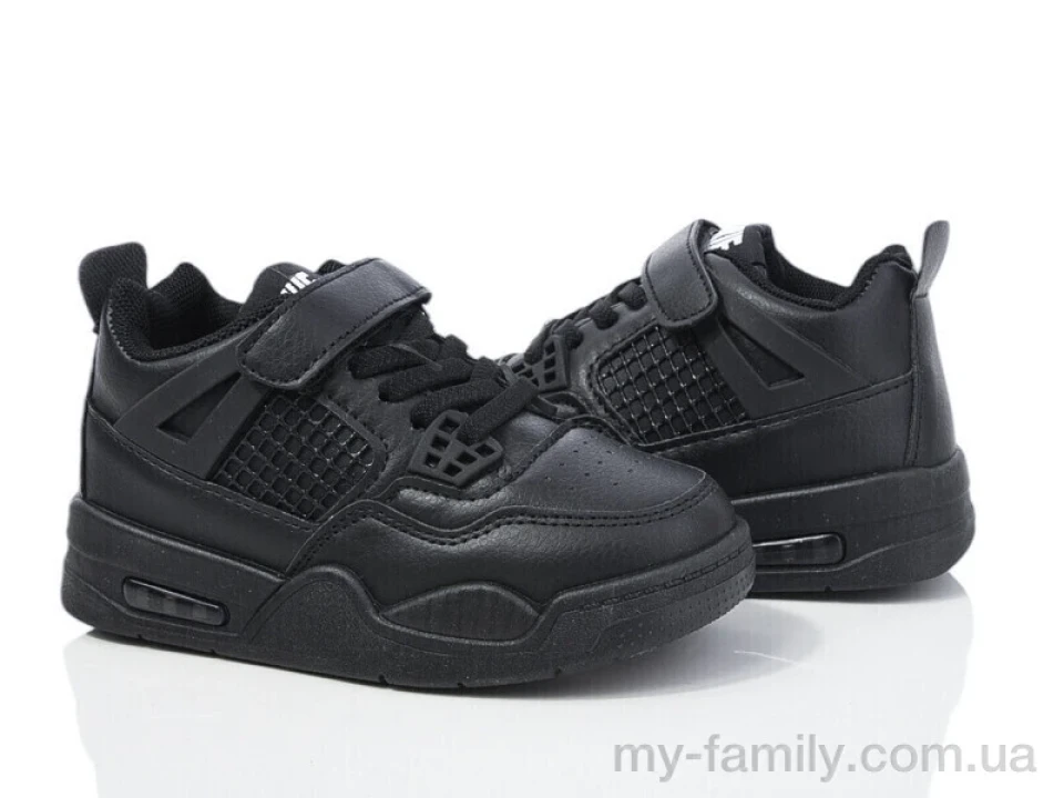 Кросівки штучна шкіра чорний діти унісекс, Дитячі кросівки оптом