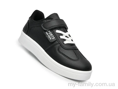 Кросівки штучна шкіра чорний діти унісекс, Дитячі кросівки оптом