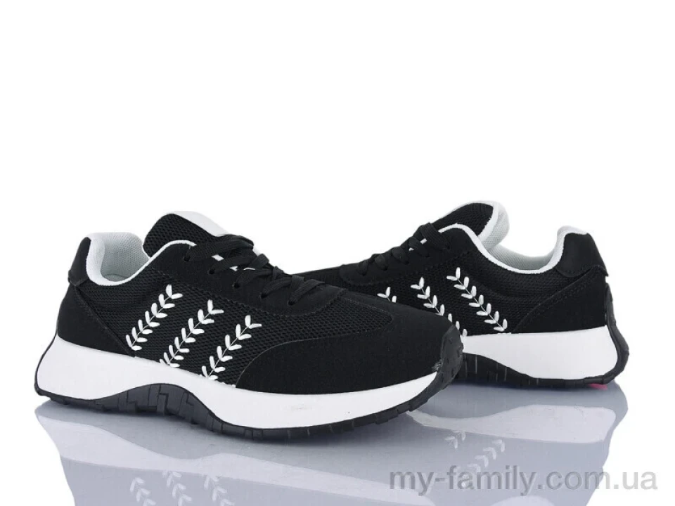 Кросівки штучна замша-текстиль чорний жінки -, Жіночі кросівки оптом