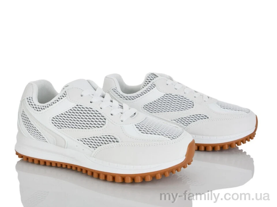 Кросівки штучна замша-текстиль білий жінки -, Жіночі кросівки оптом