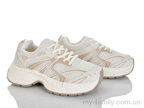 Кросівки штучна шкіра-текстиль бежевий жінки -, Жіночі кросівки оптом