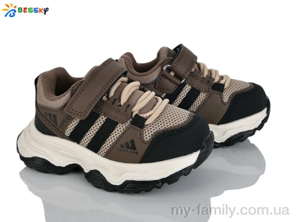 Кросівки штучна шкіра-текстиль коричневий діти хлопчик, Дитячі кросівки оптом