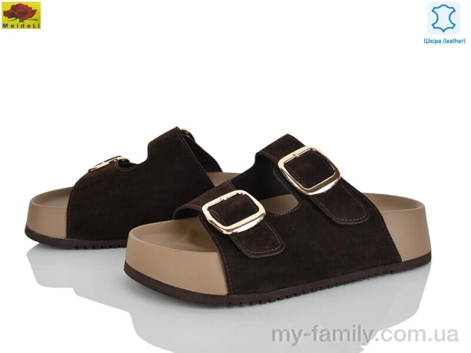 Шльопанці натуральна замша коричневий жінки -, Жіночі шльопанці оптом