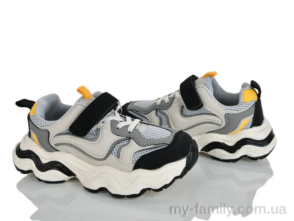 Кросівки штучна шкіра-текстиль сірий діти унісекс, Дитячі кросівки оптом