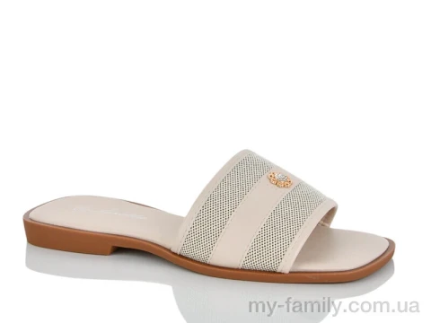 Шльопанці штучна шкіра-текстиль бежевий жінки -, Жіночі шльопанці оптом