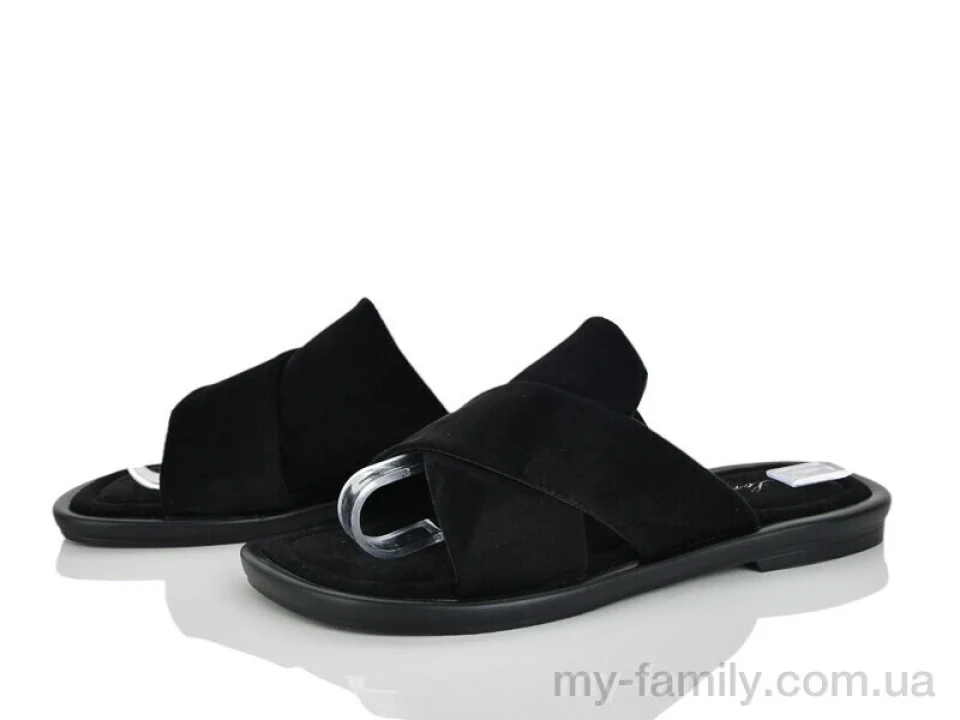 Шльопанці штучна замша чорний жінки -, Жіночі шльопанці оптом