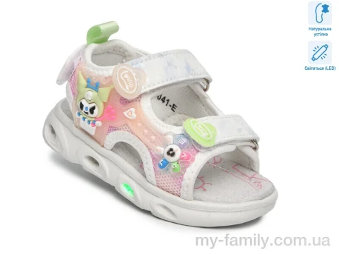 Босоножки искусственная кожа-текстиль белый дети девочка, Взуття оптом дети