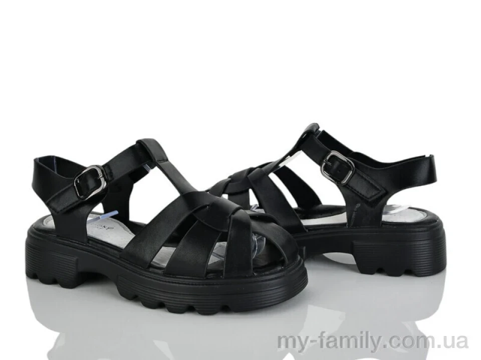 Босоніжки штучна шкіра чорний діти дівчинка, Взуття оптом діти