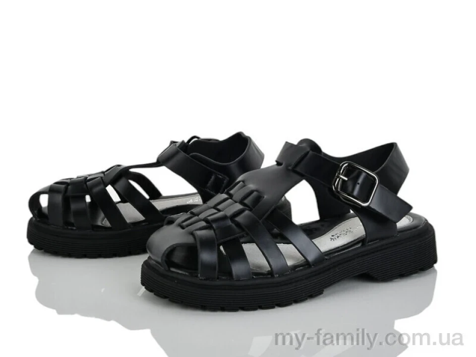 Босоніжки штучна шкіра чорний діти дівчинка, Взуття оптом діти