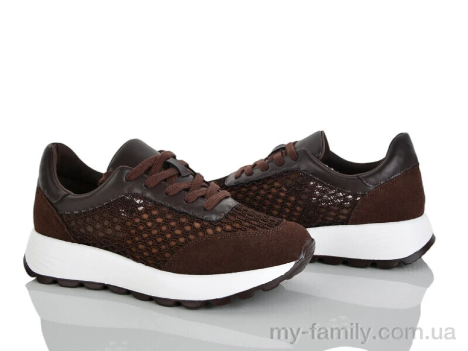 Кросівки штучна замша-текстиль коричневий жінки -, Жіночі кросівки оптом
