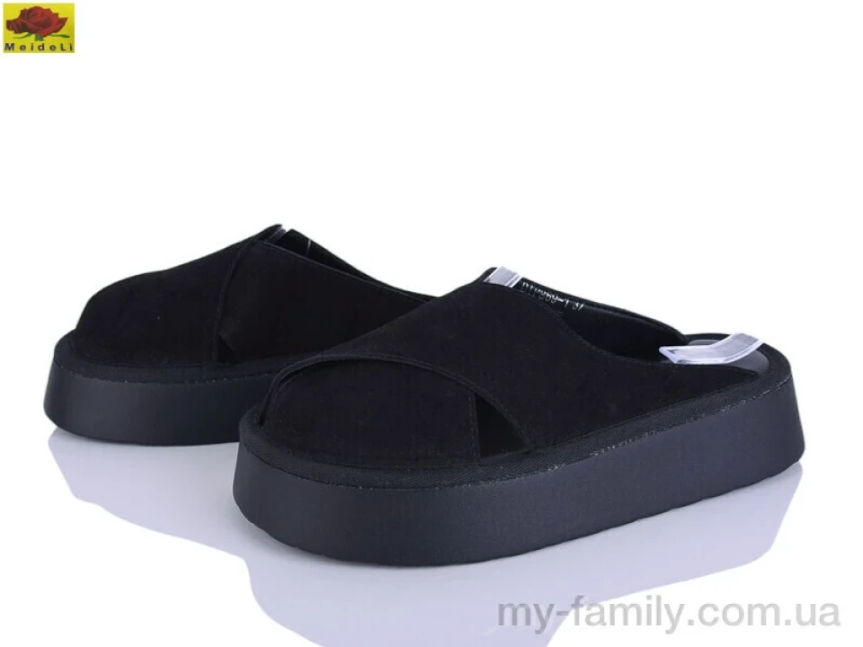 Шльопанці штучна замша чорний жінки -, Жіночі шльопанці оптом